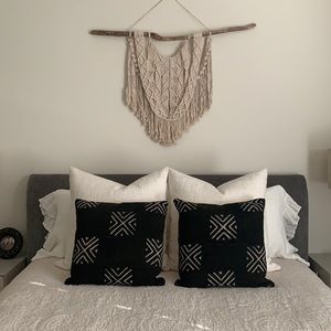 Set of (2) 18” Authentic Mud Cloth Pillow Covers